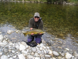Trophy Brown out of a Fiordland stream